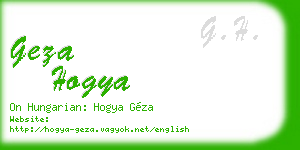 geza hogya business card