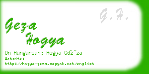 geza hogya business card